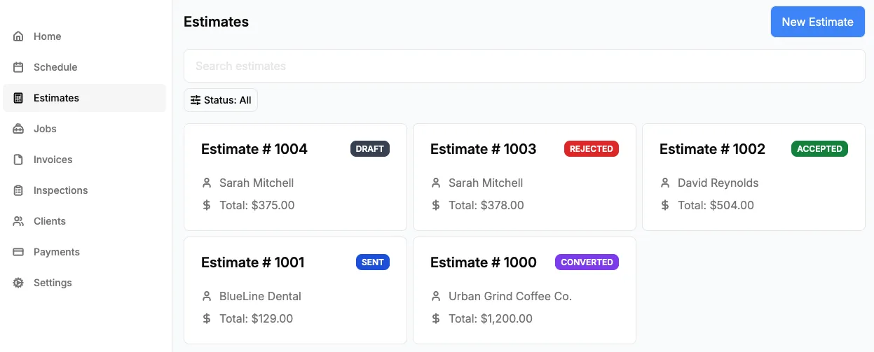 Estimates & Client Portal