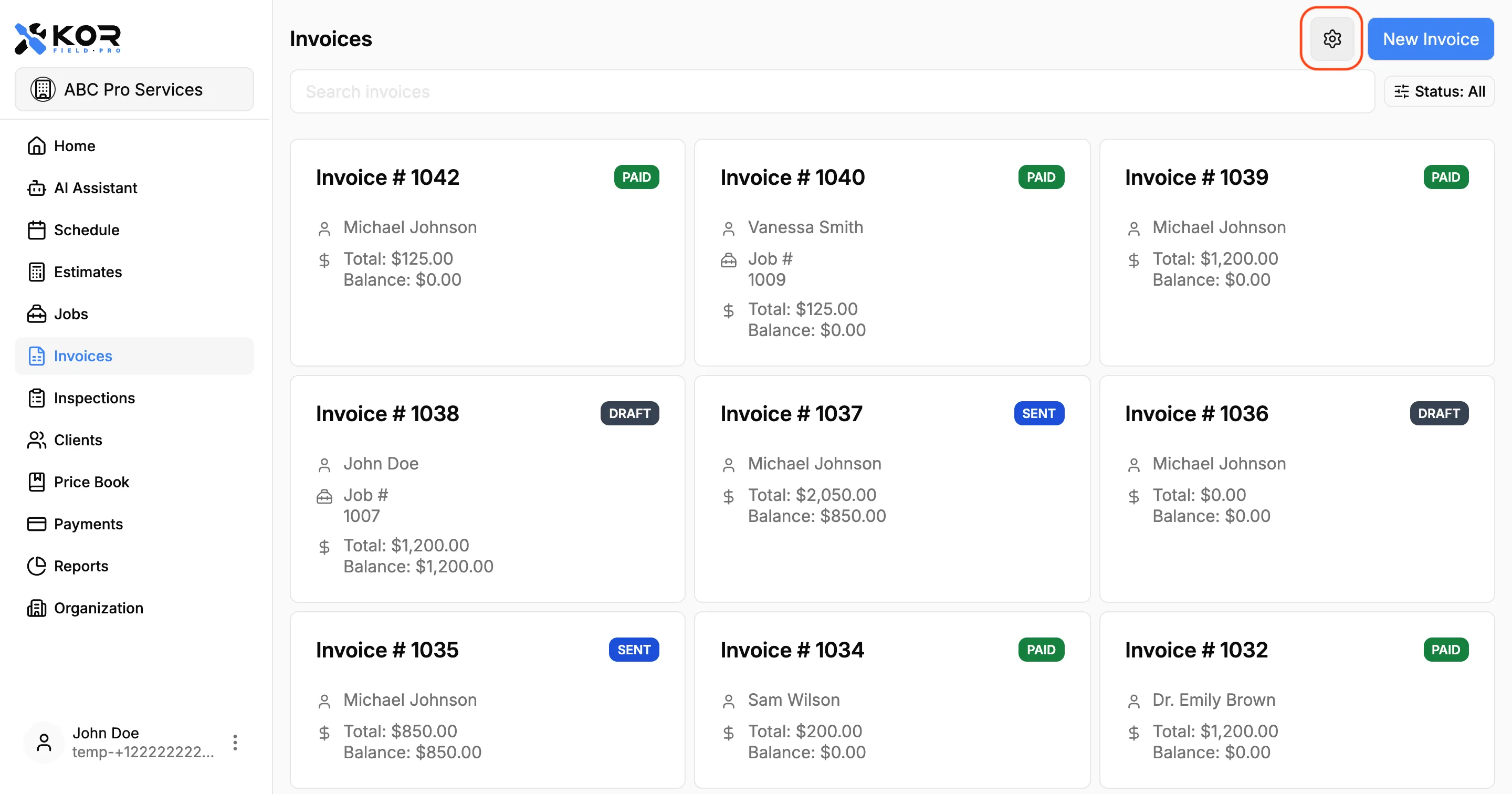 Invoice & Estimate Settings