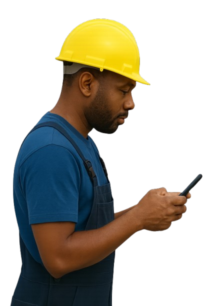 Field service professional using KorField Pro