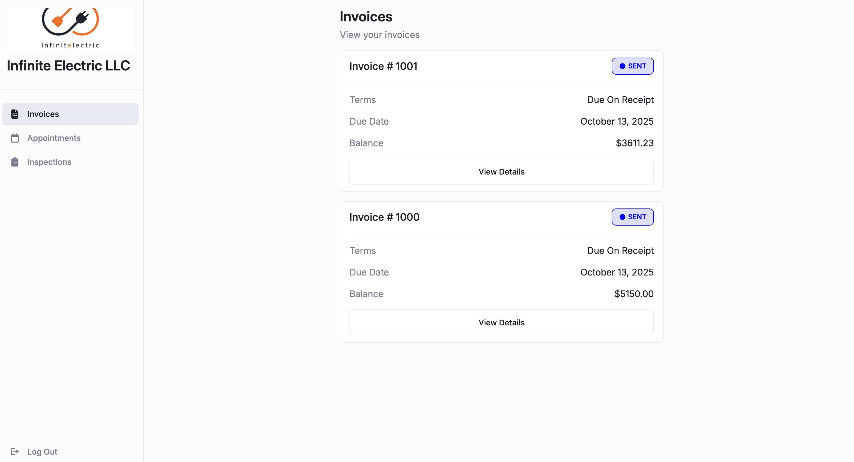 KorField Pro client portal interface